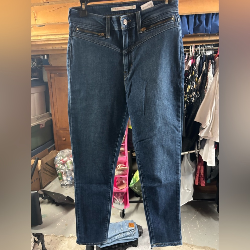 Levi's Dark Blue Ankle & Cropped Jeans